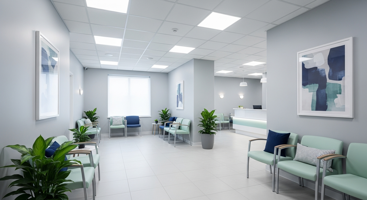 Pristine medical waiting room